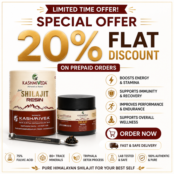 Kashmiveda Pure Himalayan Shilajit/Shilajeet Resin 40 Gram for Men, Gym, Stamina, Energy & Improved Health | 80+ Trace Minerals & 74%+ Fulvic Acid | Contains Lab Certificate