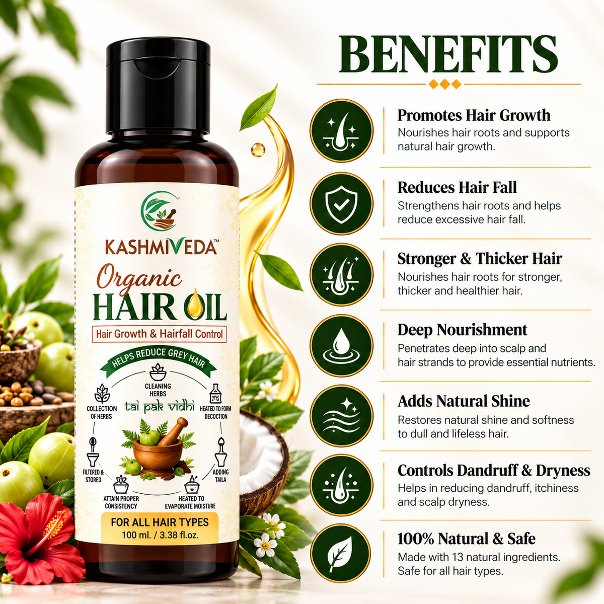 kashmiveda - Organic Hair Oil | 100ml